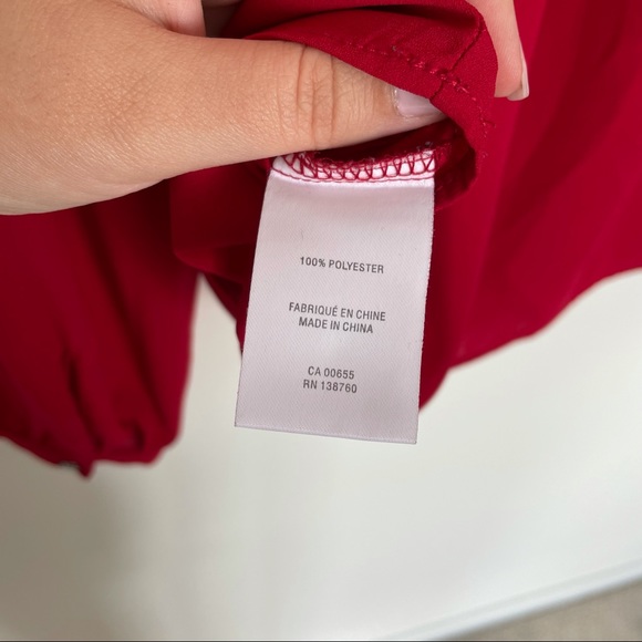 Reitmans XXL Red Blouse, shoulder ruffle detail - Picture 7 of 7